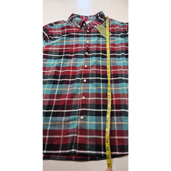 NWT goodfellow plaid colorful light flannel button up NEW long sleeve XL casual - Picture 7 of 7
